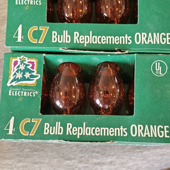 90s C7 Clear Orange Replacement Bulbs‎ Halloween Christmas 3 Pack Of 11 Bulbs - Picture 2 of 7